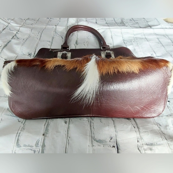 Wilson's Leather Springbok Fur and Brown Leather Bag - Picture 8 of 9